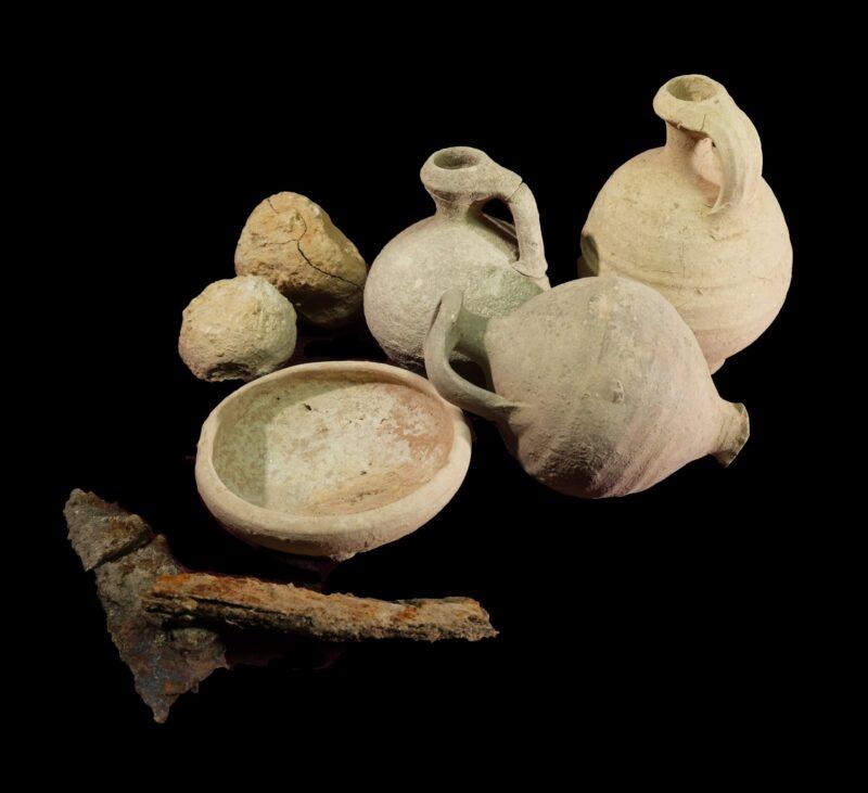 Some of the findings revealed on the site. Photo: Davida Eisenberg-Degan, Israel Antiquities Authority