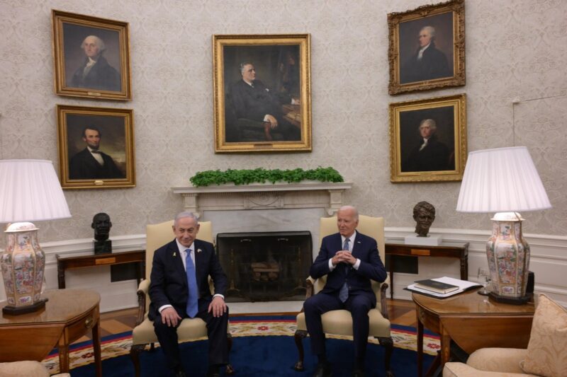 Netanyahu and Biden in the Oval Office