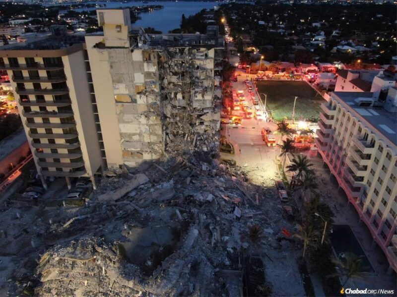 The aftermath of the Surfside condominium building collapse, which occurred on June 24, 2021. * WikiCommons