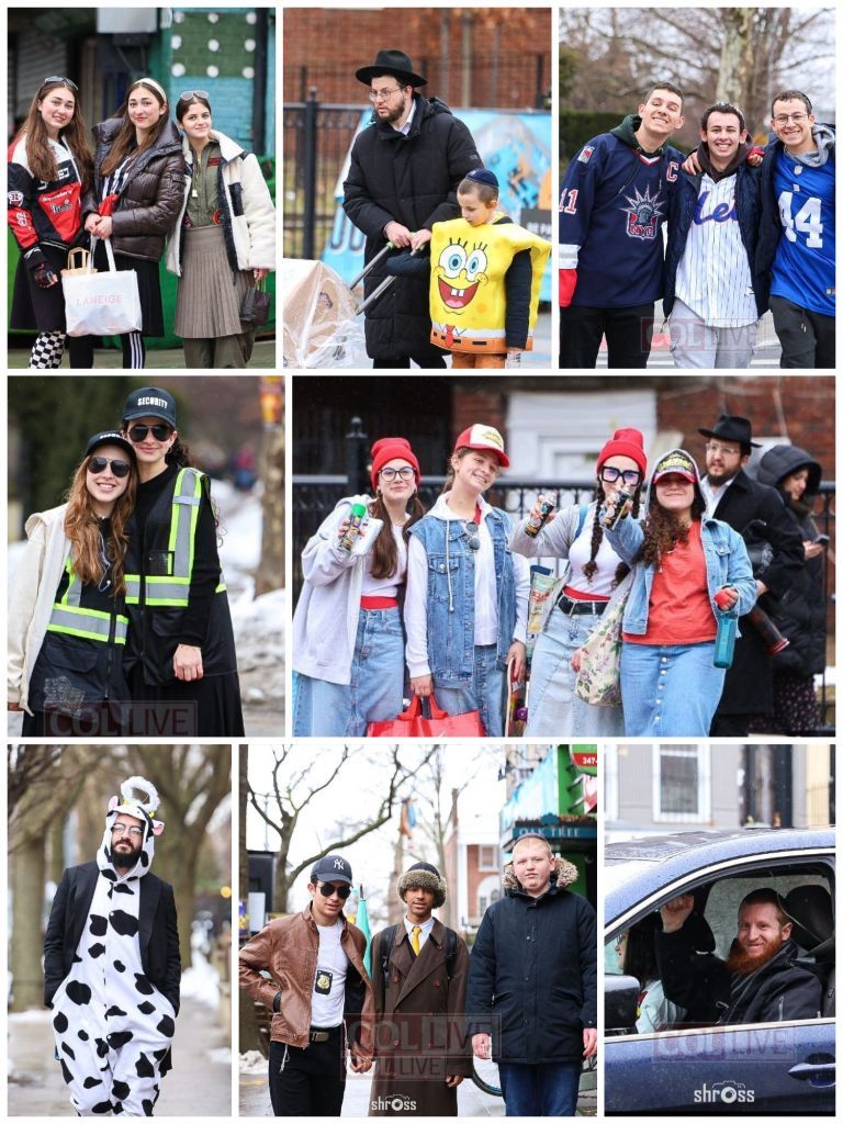 Festive Purim on the Streets of Crown Heights