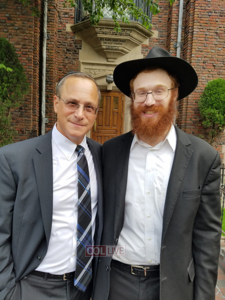 Hal and Shlomo Fuchs in front of “770”, Lubavitch World Headquarters in Brooklyn N.Y.<br />
<br />
