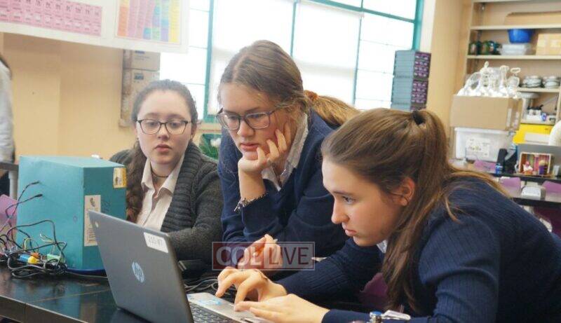 Yeshiva School of Pittsburgh's Girls High School students use coding and collaboration to create moving dioramas depicting scenes from their summer reading