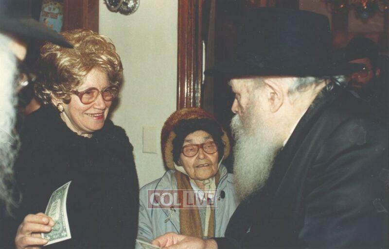 Rebbetzin Shula Kazen received a dollar and bracha from the Rebbe