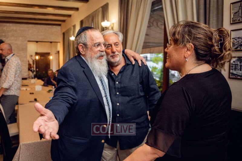 Eric Fingerhut CEO Jewish Federations of North America, Amira Ahronoviz CEO of the Jewish Agency for Israel and Rabbi Dovid Eliezrie in Ukraine/Photo Alexandra Coffey <br />
