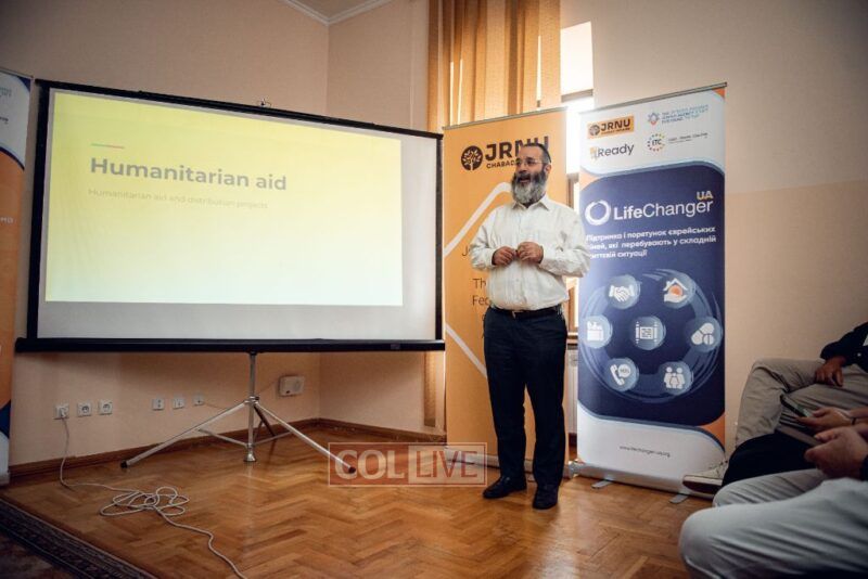Rabbi Shlomie Peles gives an update on the Humanitarian  Aid provided by Chabad in Ukraine <br />
