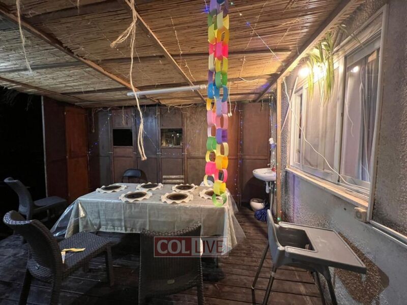 The Sukkah all prepared just hours before the fire broke out