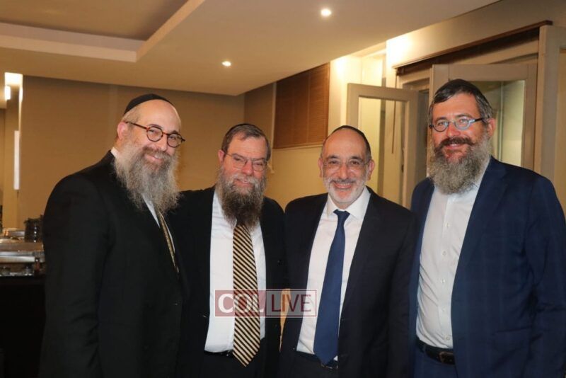From left: Rabbi Dayan Gidon Fox, Rabbi Yossy Goldman, Chief Rabbi Goldstein, Rabbi Yehuda Stern