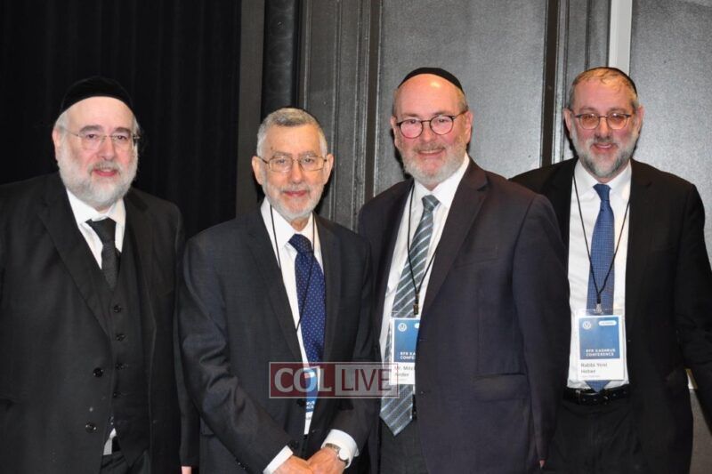 L to R at the OU Kashrus Conference: OU Kosher Chief Operating Officer Rabbi Moshe Elefant; OU Kosher Chief Executive Officer Rabbi Menachem Genack; OU President Mitchel Aeder; and OU Kosher Commission Vice Chairman Rabbi Yossi Heber.