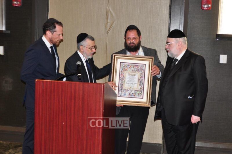 L to R: OU Executive Vice President and COO Rabbi Dr. Josh Joseph; Rabbi Genack; OU Kosher RFR Rabbi Yossi Levy; and Rabbi Elefant.